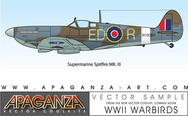 600x370 Supermarine Spitfire Mkiii Vector Free Vector In Adobe Illustrator