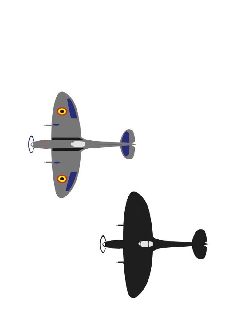 794x1028 Wwii Spitfire Airplane Vector Logo Etsy
