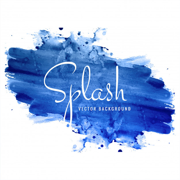 626x626 Beautiful Hand Drawn Blue Watercolor Splash Background Vector
