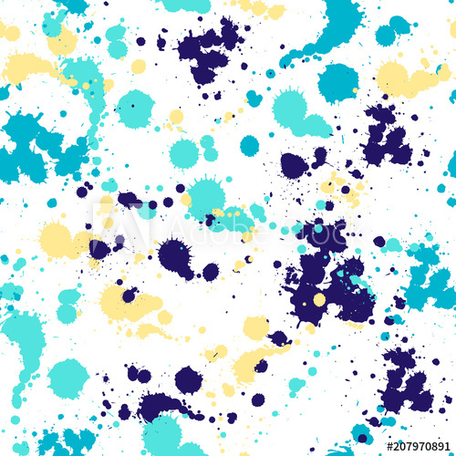 500x500 Vector Illustration Watercolor Seamless Splash Pattern In Bright