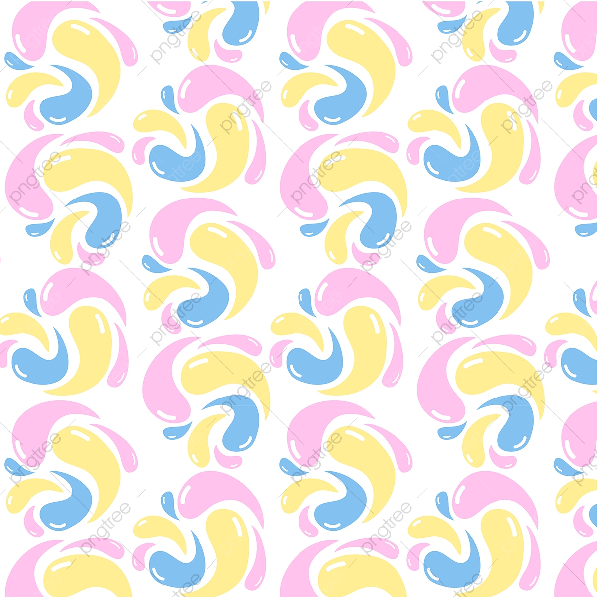 1200x1200 Colorful Cute Water Splash Pattern, Water, Splash, Drop Png