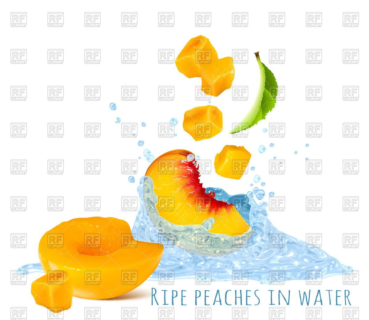 Ripe Peaches In Water Splash Vector Image Of Food And Beverages 1200x1042 Ripe Peaches In Water Splash Vector Image Of Food And Beverages