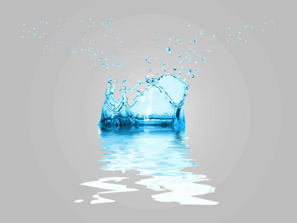 1024x768 Water Splashes Vector Art Graphics