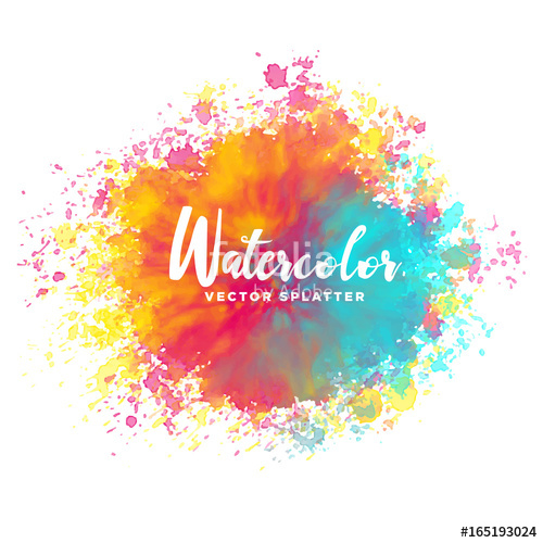 500x500 Colorful Watercolor Splash Vector Background Stock Image
