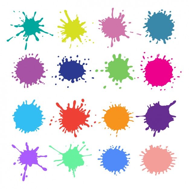 626x626 Coloured Paint Stains Collection Free Vector Splatoon Birthday