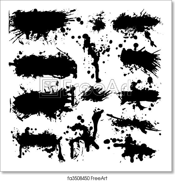 561x581 Free Art Print Of Vector Grunge Ink Splatter Collection Set