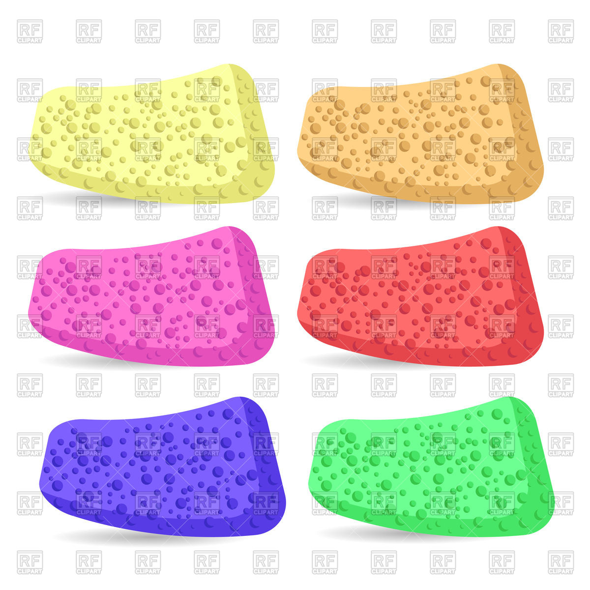 1200x1200 Set Of Colorful Bath Sponges Vector Image Of Objects