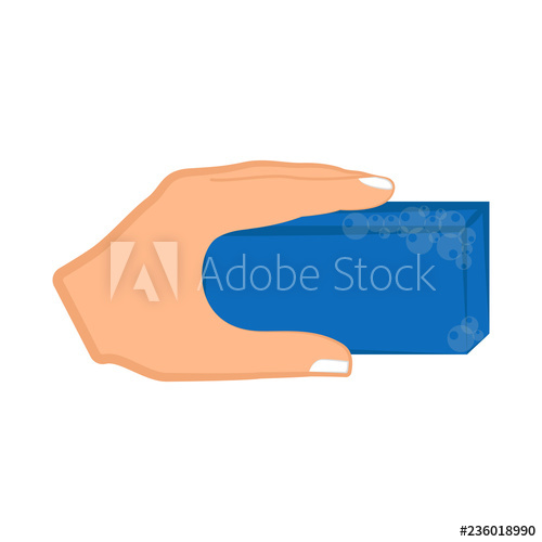 500x500 Hand Holding A Sponge Vector Illustration Design