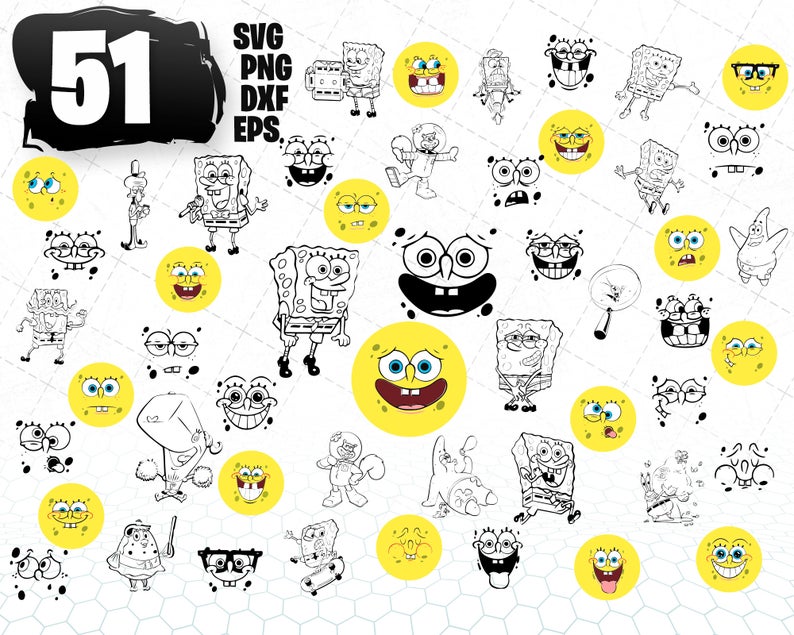794x635 Spongebob Spongebob Outline Spongebob Vector Etsy