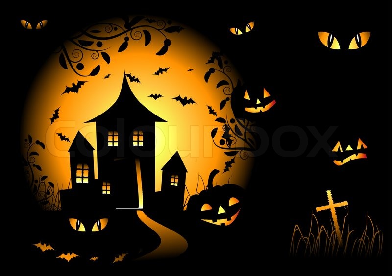 800x564 Halloween Night Background, Vector Stock Vector Colourbox