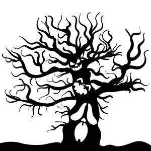 300x300 Halloween Scary Tree Clipart