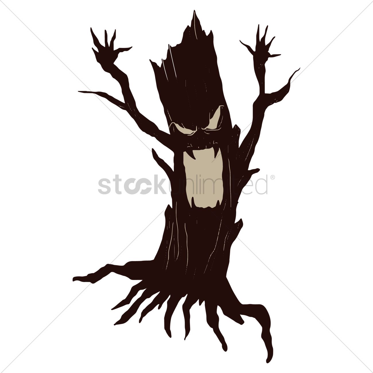 1300x1300 Halloween Spooky Tree Vector Image
