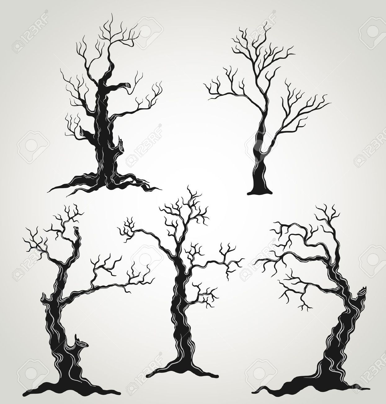 1245x1300 Spooky Tree Stock Vector Illustration And Royalty Free Spooky Tree