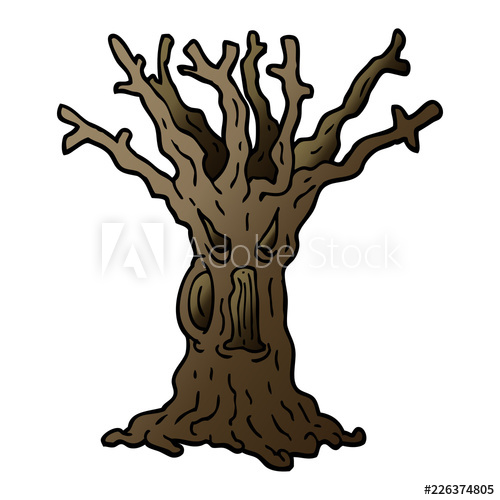 500x500 Vector Gradient Illustration Cartoon Spooky Tree