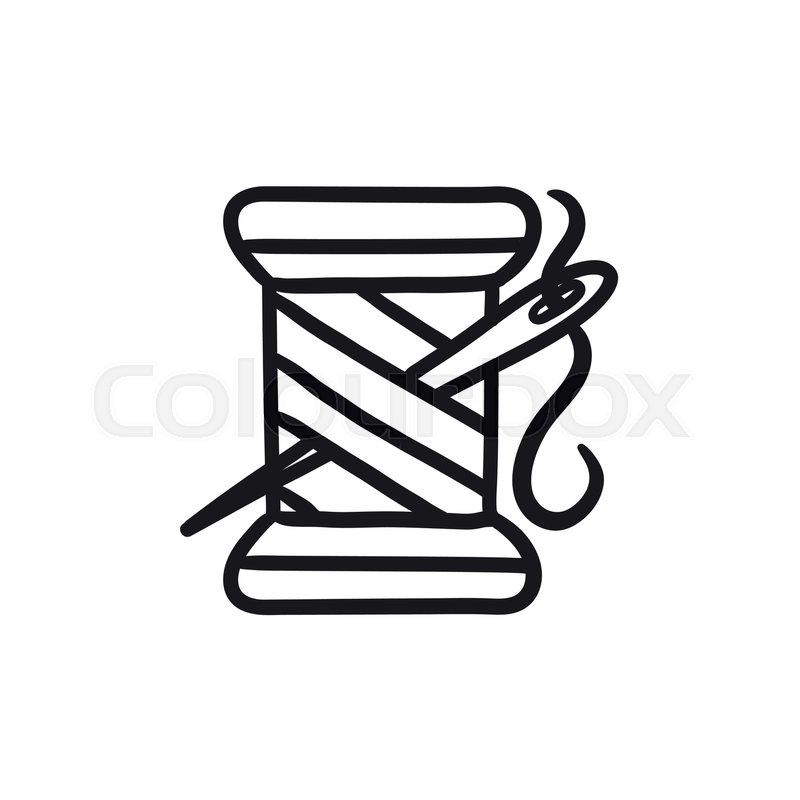 800x800 Spool Of Thread And Needle Vector Stock Vector Colourbox