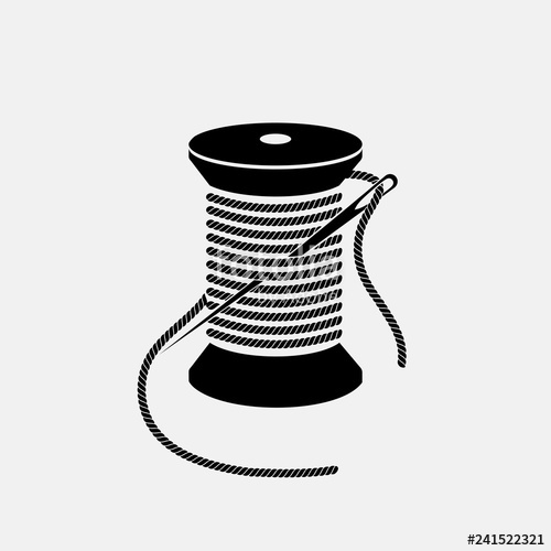 500x500 Spool Of Thread With Needle Vector Icon Stock Image And Royalty