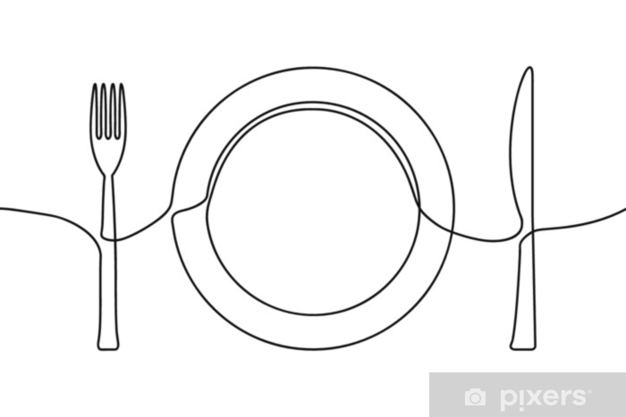 One Continuous Line Illustration Of Plate, Knife And Fork Vector 700x467 One Continuous Line Illustration Of Plate, Knife And Fork Vector