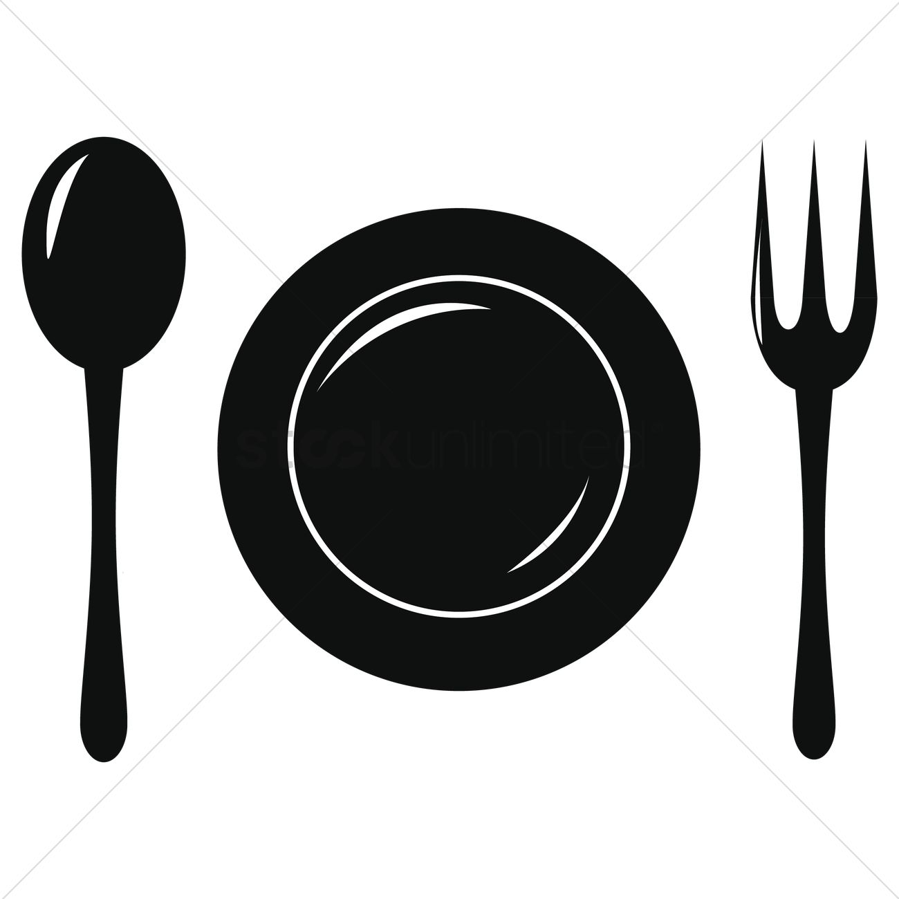 A Plate With A Spoon And Fork Vector Image 1300x1300 A Plate With A Spoon And Fork Vector Image