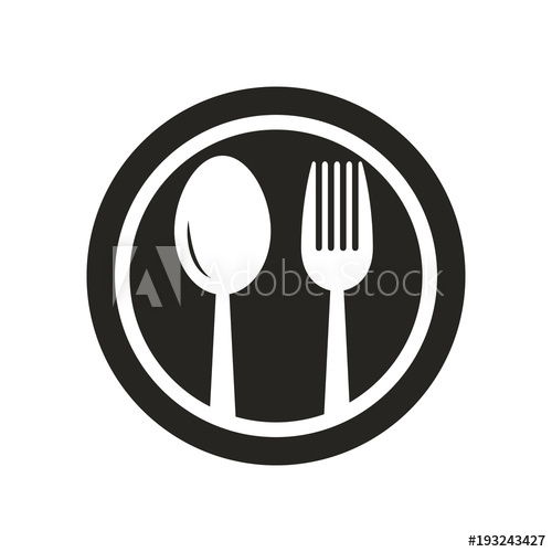 Spoon And Fork On Plate Logo Black And White, Spoon And Fork 500x500 Spoon And Fork On Plate Logo Black And White, Spoon And Fork