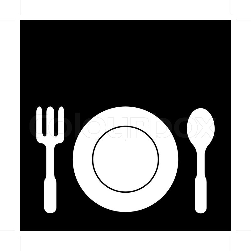 800x800 Simple Spoon, Fork And Plate, Vector Stock Vector Colourbox