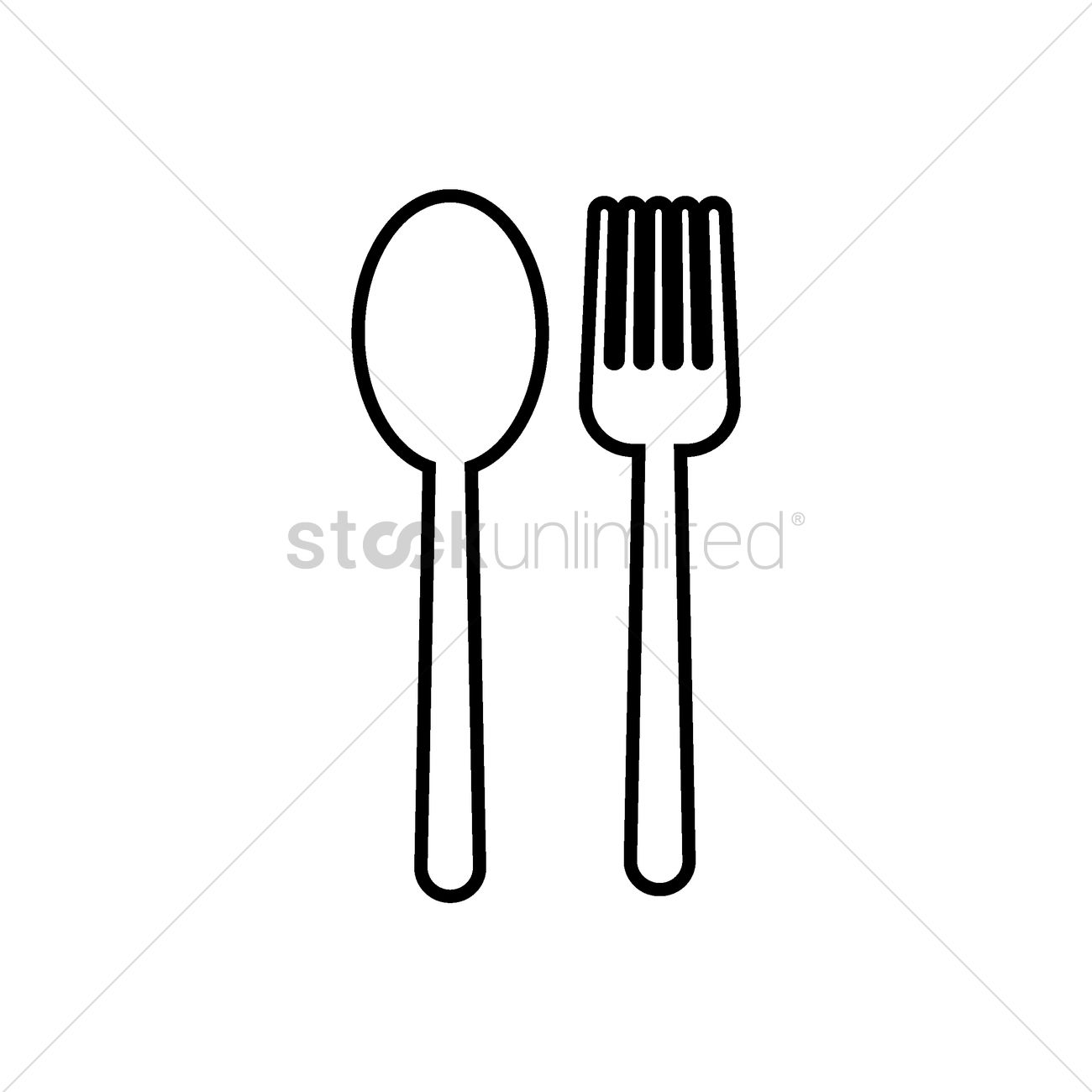 1300x1300 Spoon And Fork Vector Image