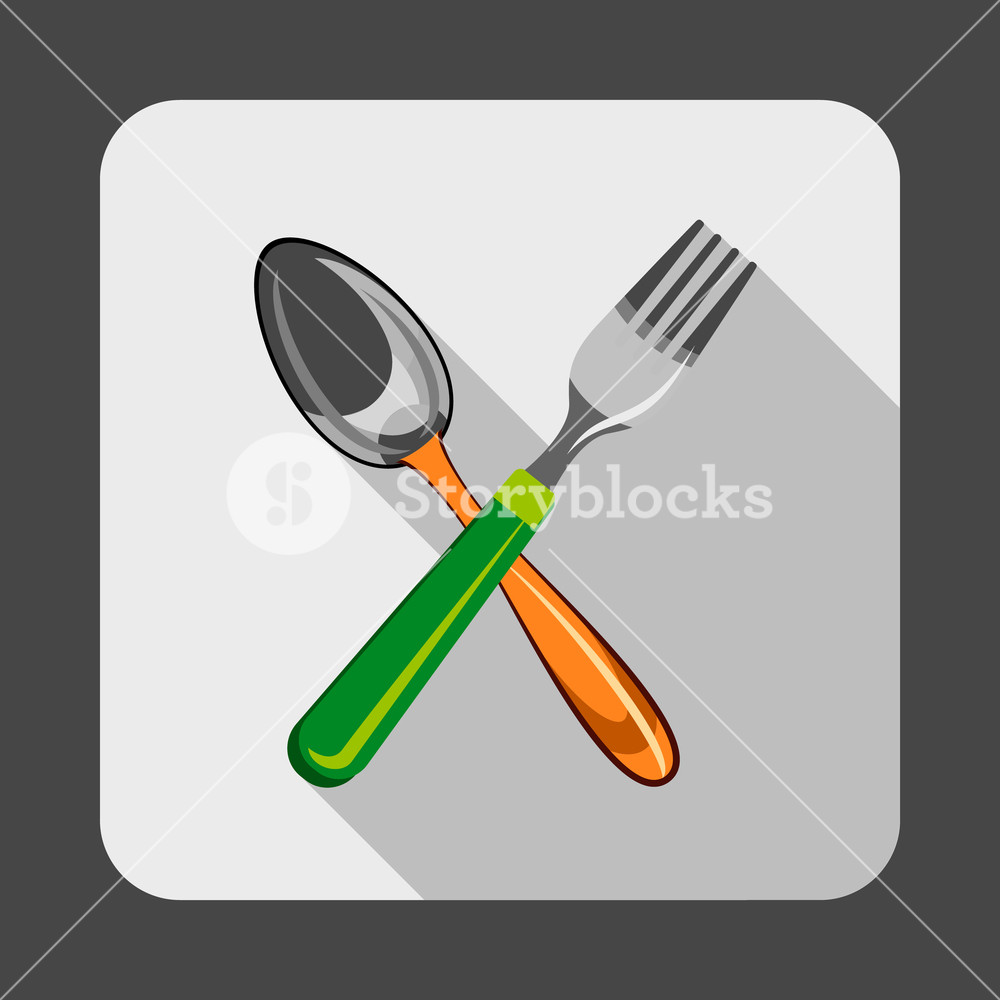 1000x1000 Spoon Fork Concept Background Cartoon Illustration Of Spoon Fork