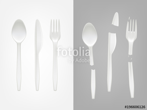 500x375 Vector Realistic Disposable Plastic Cutlery