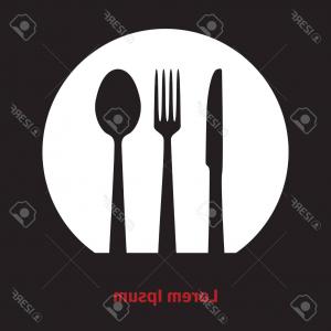 300x300 Photostock Vector Advertising Card With Fork Dish And Spoon