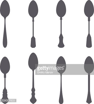 396x436 Set Of Spoon Silhouette Vector Premium Clipart