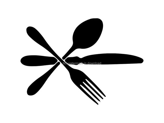 570x428 Silverware Kitchen Cricut Image Spoon Fork Etsy