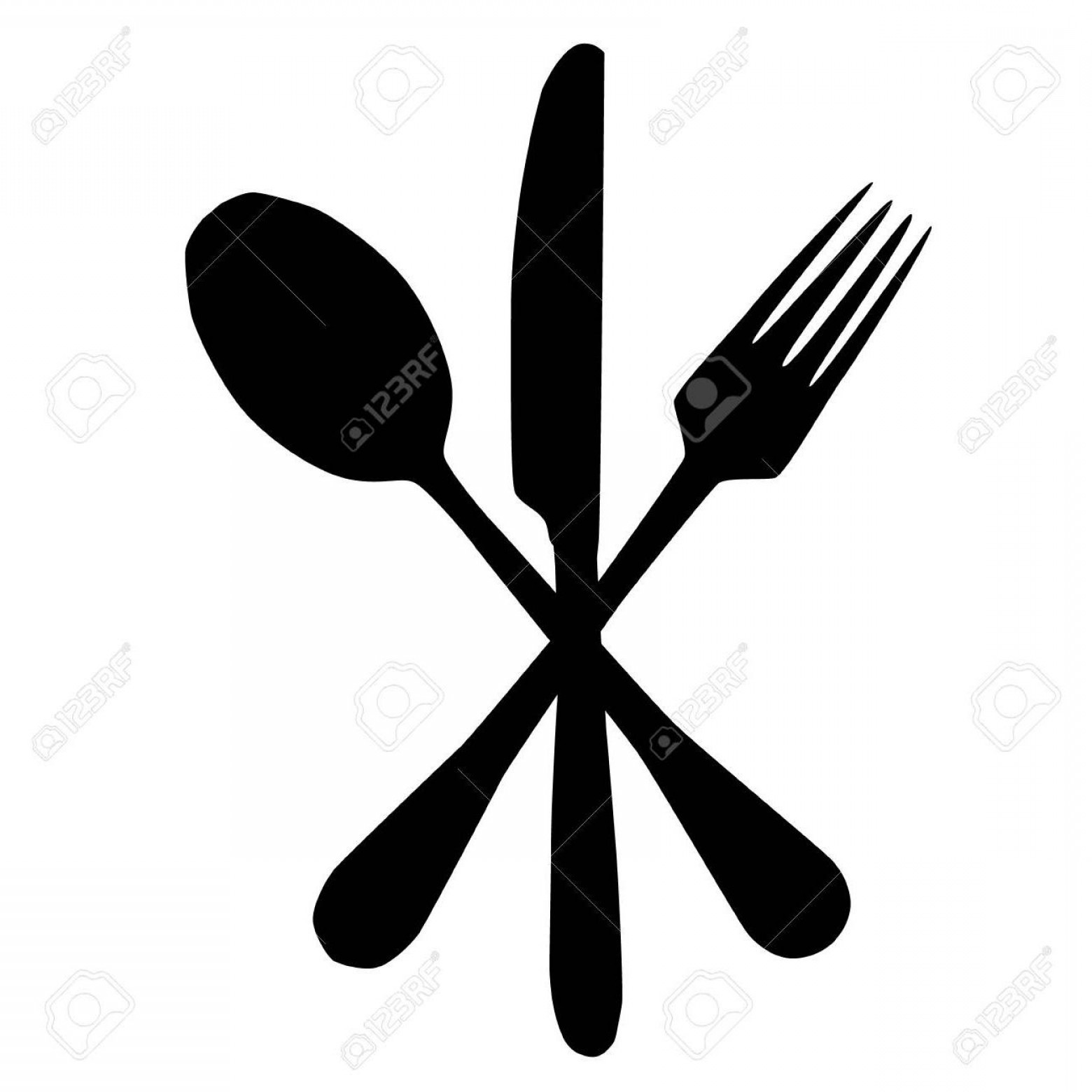 1560x1560 Top Fork And Knife Spoon Cross Silhouette Set Vector Illustration
