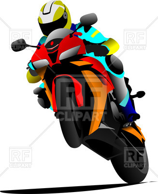 327x400 Motorcyclist Riding On A Back Wheel On Sport Bike Vector Image