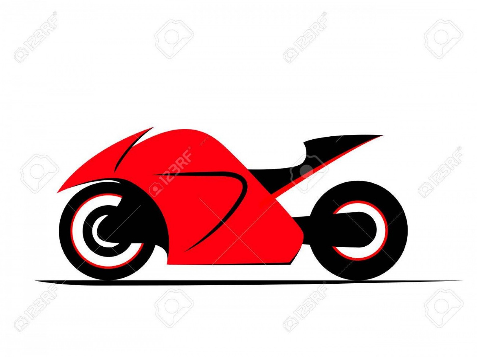 1872x1401 Photostock Vector Motorcycle Red Sport Bike Extreme Motor Sport