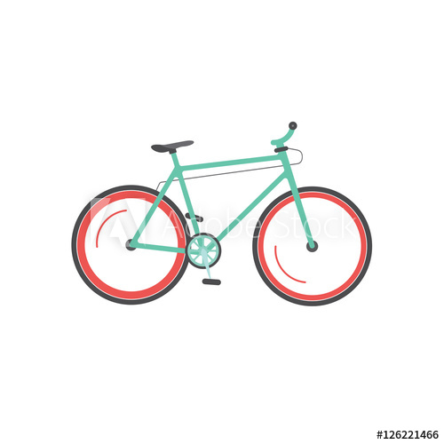 500x500 Bicycle Vector Illustration Isolated On White Background, Flat