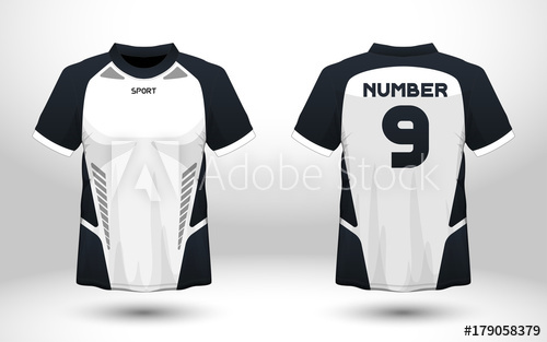 500x313 Layout Football Sport T Shirt Design Template Front, Back View