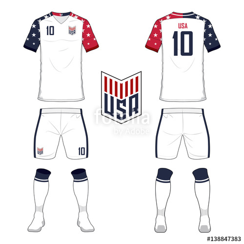 500x500 Set Of Soccer Jersey Or Football Kit Template For United States