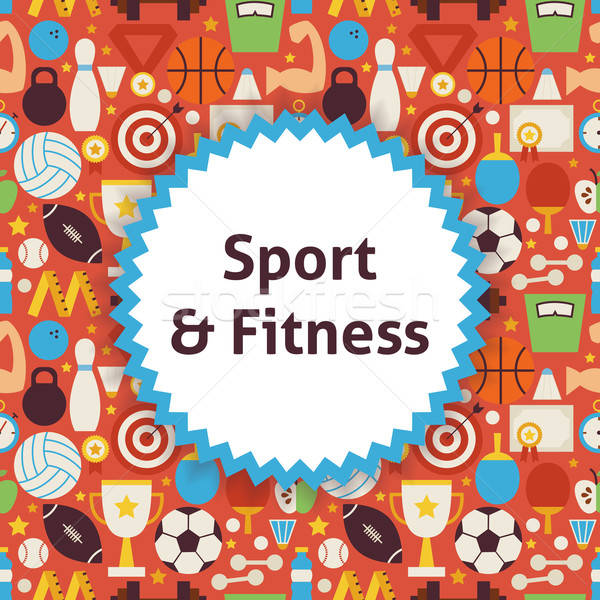 600x600 Flat Vector Pattern Sport Healthy Lifestyle Background Vector