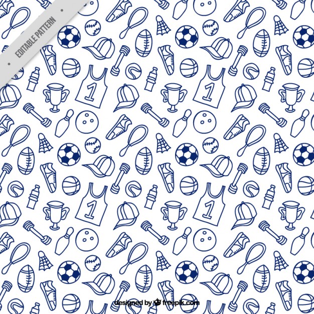 626x626 Hand Drawn Sport Accessories Pattern Vector Free Download