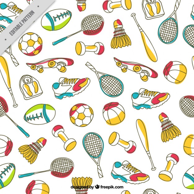 626x626 Hand Drawn Sport Elements Pattern Vector Free Download