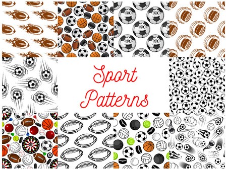 450x338 Sport Objects Seamless Pattern Vector Pattern Of Ball For Rugby