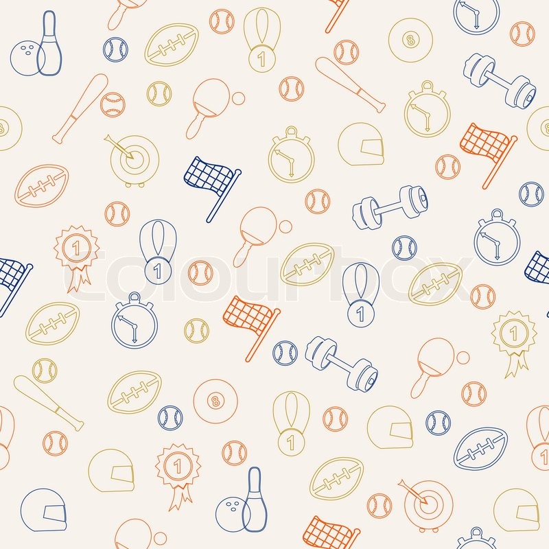 800x800 Sport Seamless Pattern Stock Vector Colourbox