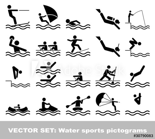 Vector Set Water Sports Pictograms 500x447 Vector Set Water Sports Pictograms