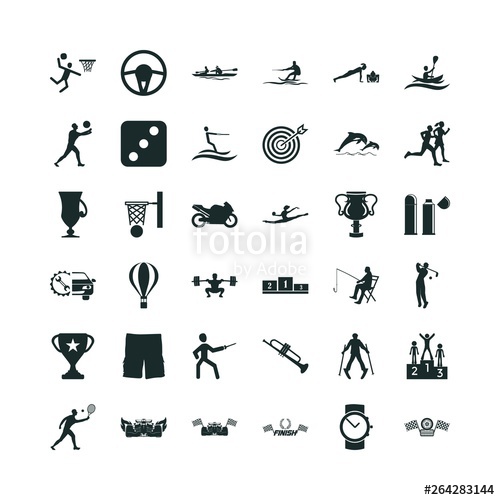 Sport Icon Set Skiing Silhouette And Basketball Sport Pictogram 500x500 Sport Icon Set Skiing Silhouette And Basketball Sport Pictogram