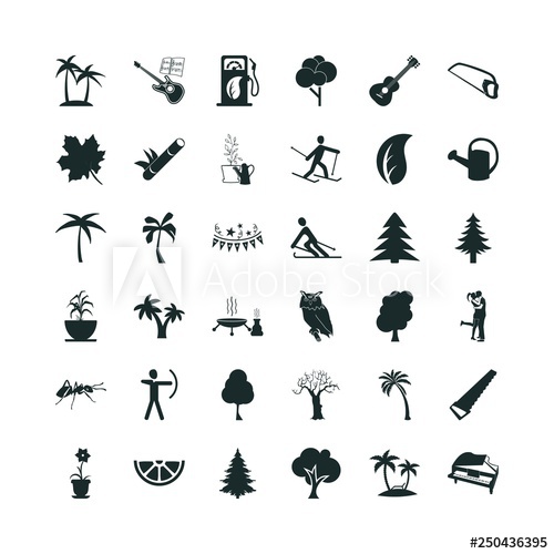 Tree Icon Set Archery Sport Pictogram And Bamboo Plant Icon 500x500 Tree Icon Set Archery Sport Pictogram And Bamboo Plant Icon