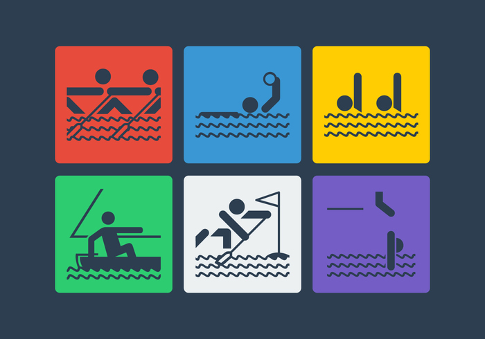 Free Vector Water Sport Pictograms 700x490 Free Vector Water Sport Pictograms