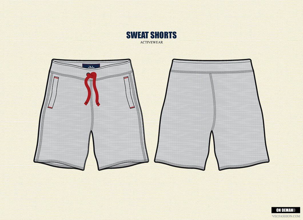 1060x772 Men Sweat Shorts Vector Template