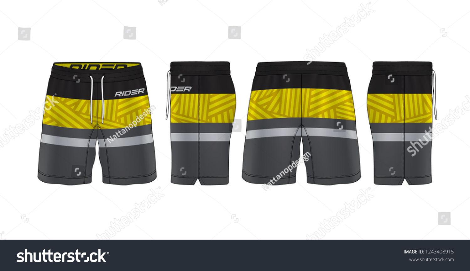 1500x864 Sport Shorts Design Template,pants Fashion Vector Illustration