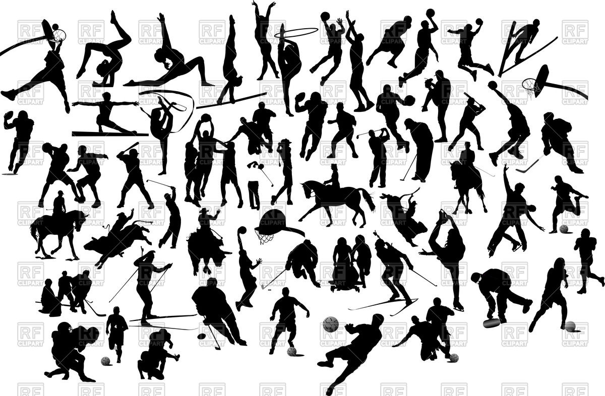1200x786 Set Of Sport Silhouettes Vector Image Of Sport And Leisure