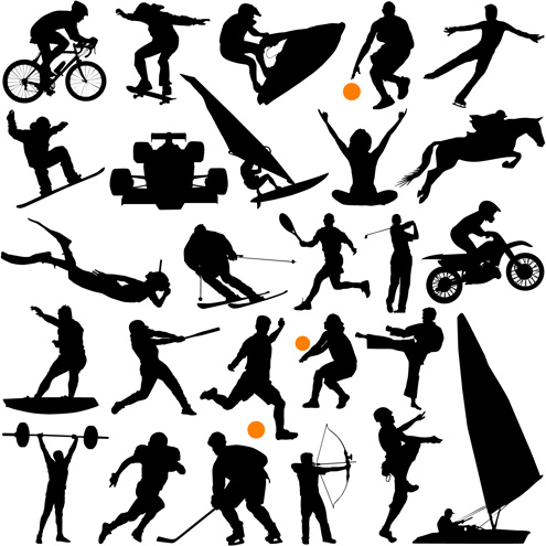 495x495 Different Of Sport Silhouette Vector Graphic Set Free Vector