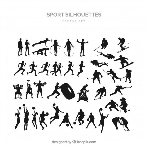 626x626 Sports Silhouette Set Vector Free Download